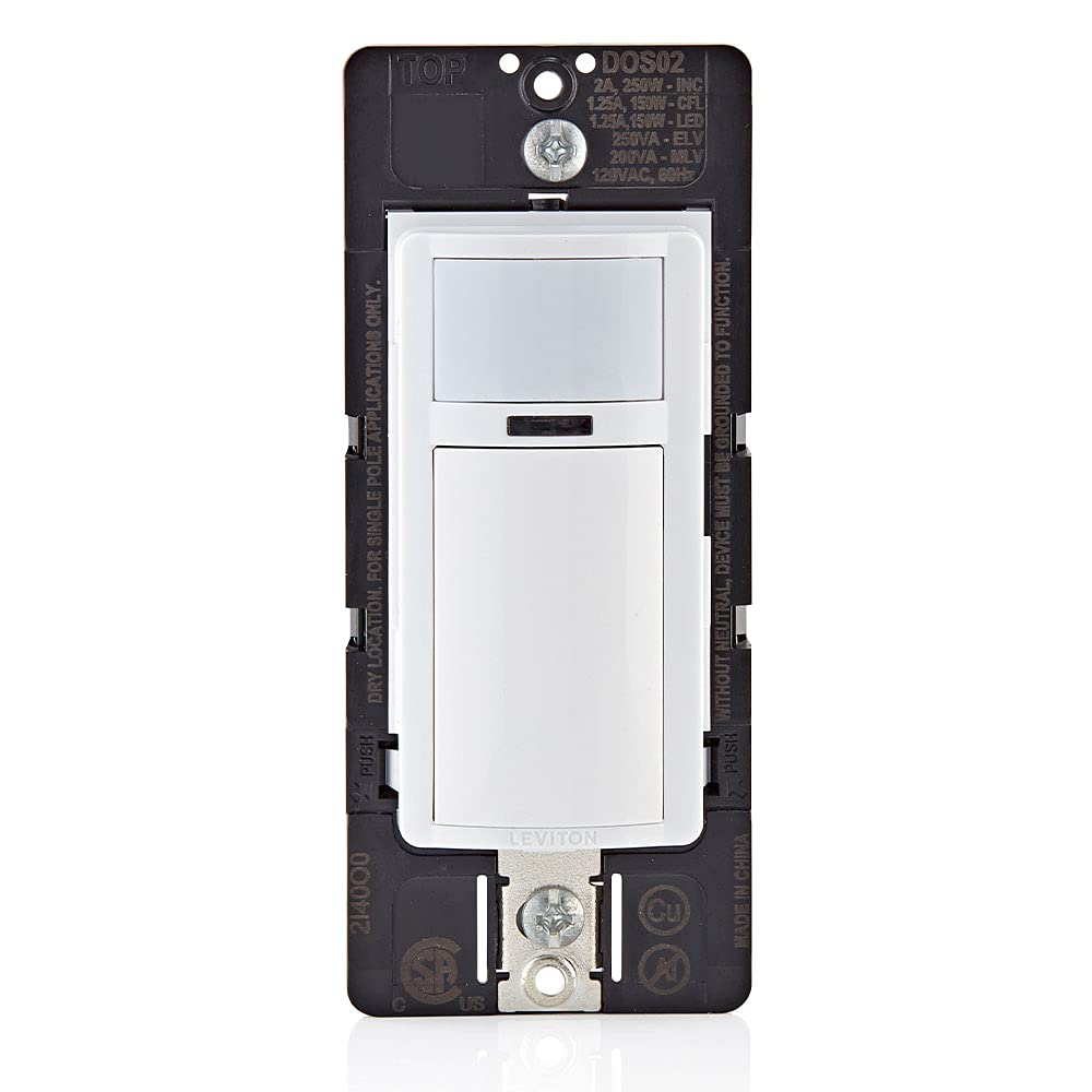 Decora In-Wall Motion Sensor Light Switch, Motion Activated, Auto-On/Auto-Off, 2-Amp, Single Pole, White DOS02-1LW
