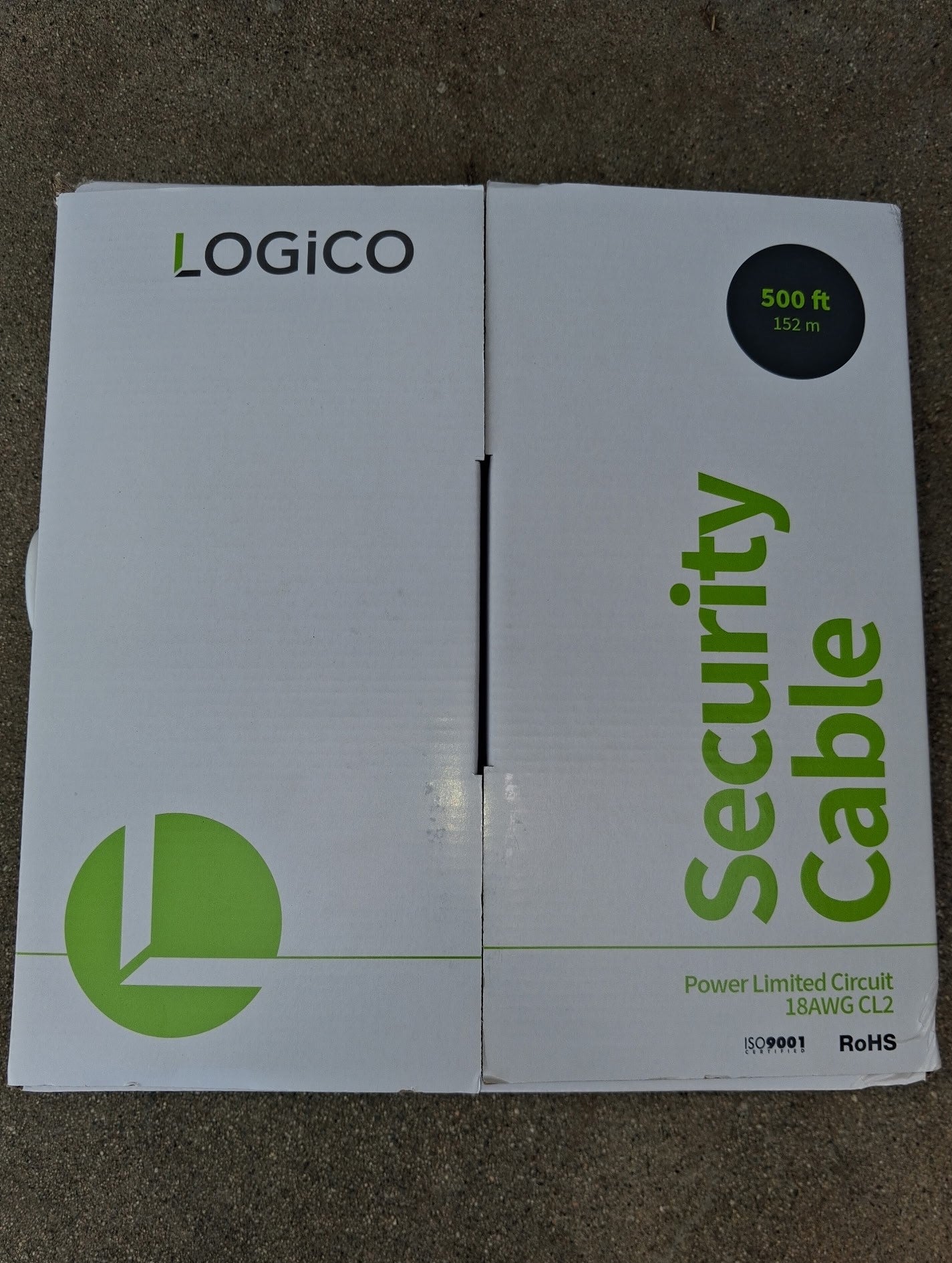 LogicO 18 AWG CL2 Security Cable – 500 ft Coil