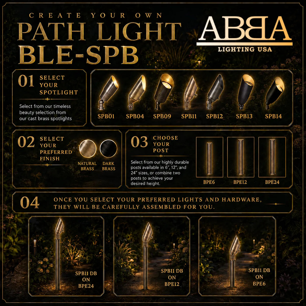 BLE SPB-Single Head Brass Path Light