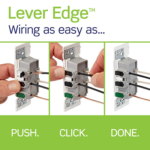 Lever Edge 15 Amp / 20 Amp Feed-Through Tamper-Resistant Duplex Outlet, White