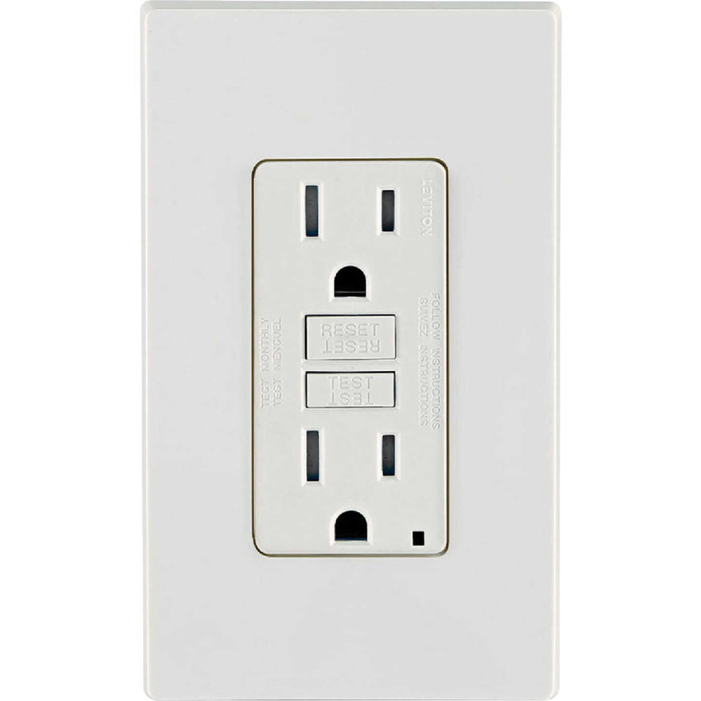 15 Amp 125-Volt Duplex SmarTest Self-Test SmartlockPro Tamper Resistant GFCI Outlet, White GFTR1-KW
