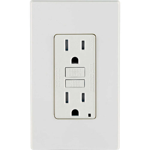 15 Amp 125-Volt Duplex SmarTest Self-Test SmartlockPro Tamper Resistant GFCI Outlet, White GFTR1-KW