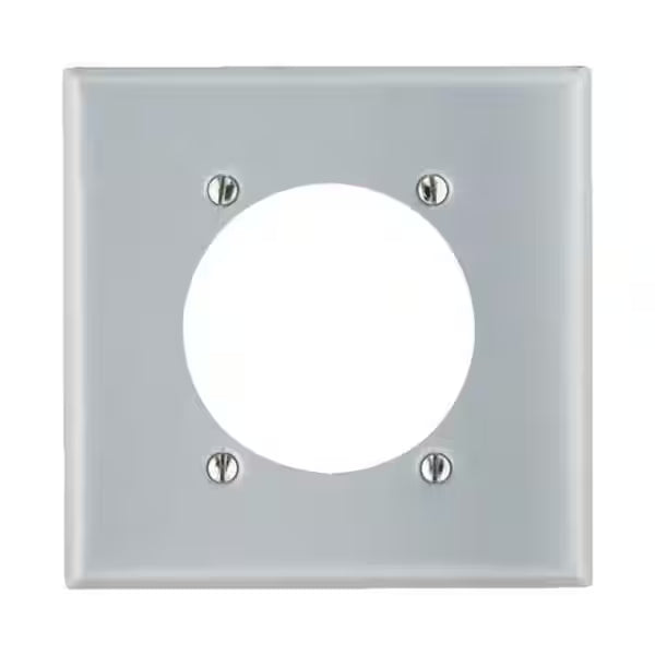2-Gang Receptacle Wallplate, Standard Size, Aluminum