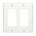 2-Gang Decora/GFCI Device Wallplate, Standard Size, Thermoplastic Nylon, White