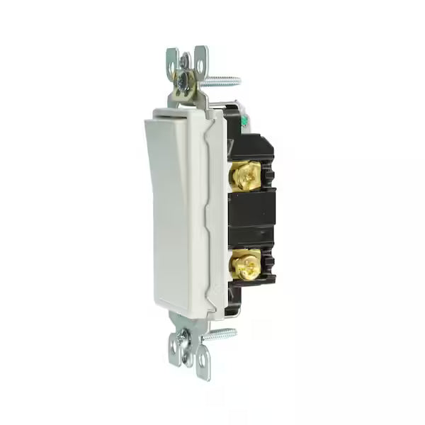 Decora 15 Amp Single-Pole Switch, White 5601-2WS