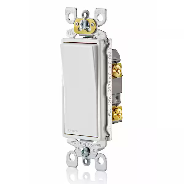 Decora 15 Amp Single-Pole Switch, White 5601-2WS