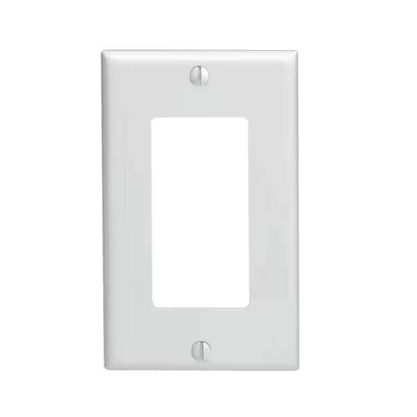 1-Gang Decora/GFCI Device Wallplate, Standard Size, Thermoplastic Nylon, White