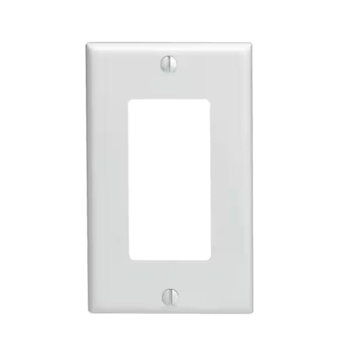 1-Gang Decora/GFCI Device Wallplate, Standard Size, Thermoplastic Nylon, White