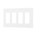 4-Gang Decora/GFCI Device Wallplate, Standard Size, Thermoplastic Nylon, White