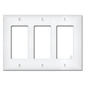 3-Gang Decora/GFCI Device Wallplate, Size, Thermoplastic Nylon, White