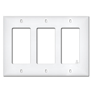 3-Gang Decora/GFCI Device Wallplate, Size, Thermoplastic Nylon, White